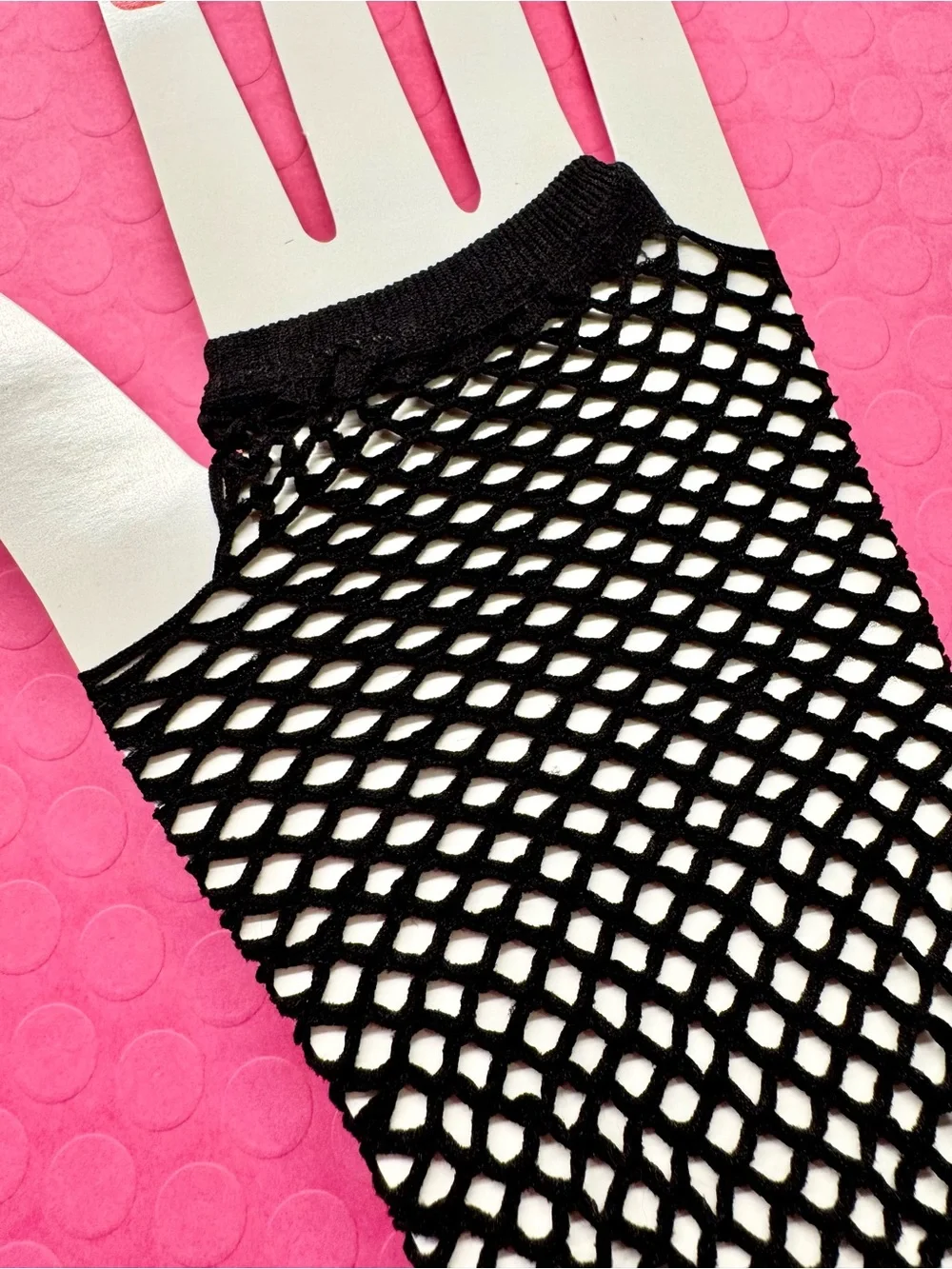 New Pair of Women’s Black Fishnet Fingerless Gloves Goth Punk 80s Style - 8.5”